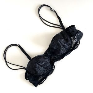 Vintage La Perla Lace & Satin Black Bra
